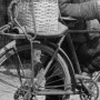 Villager leaning against his bicycle (possibly Mukden, China, May 1946)